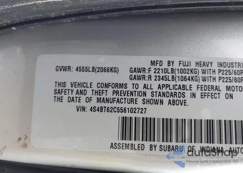 2005 Subaru Baja Sport из США, поврежденный, VIN 4S4BT62C556102727